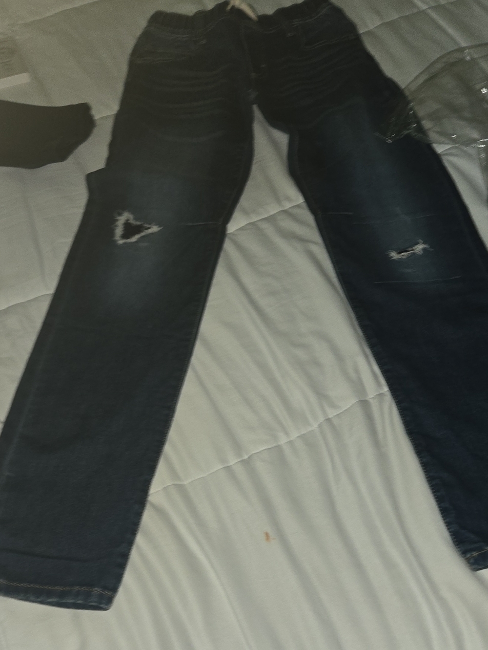 GAP Dark Blue Distressed Straight-Leg Jeans